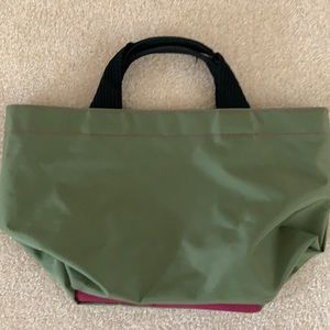 Herve Chapelier tote green pink 15x9x8